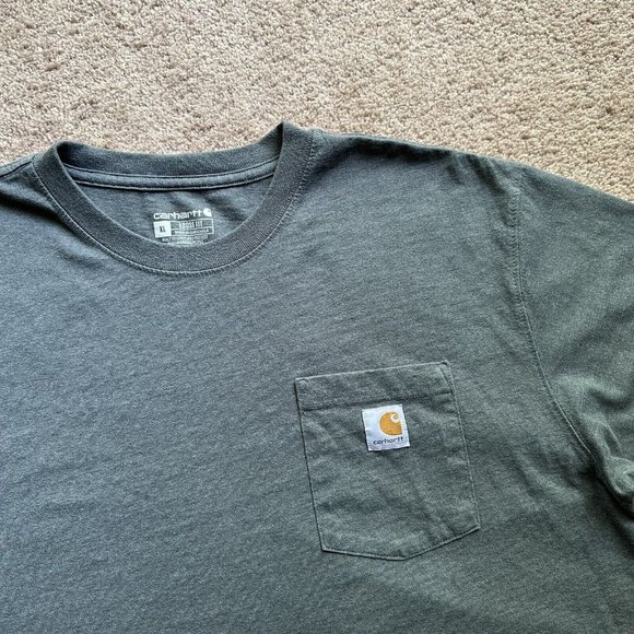 Carhartt Pocket Tee Men's Sz XL, Short Sleeve, Loose Fit, Crewneck Green/Grey - Picture 4 of 12